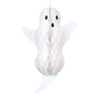 Décorations de fantômes suspendues en papier alvéolé (x 6)