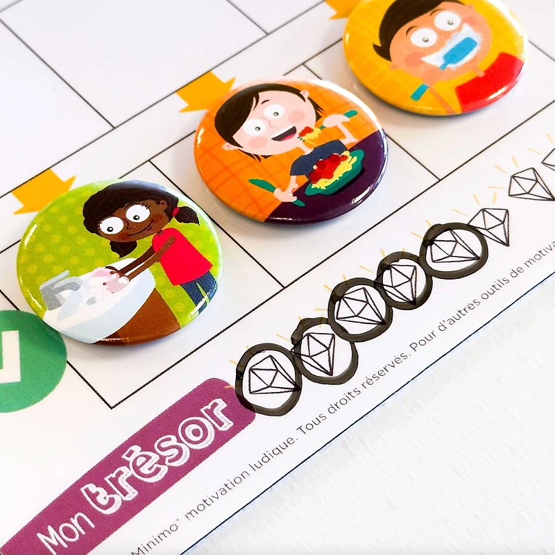 Calendrier Ma routine quotidienne – 25 aimants + 2 tableaux + 1 marqueur