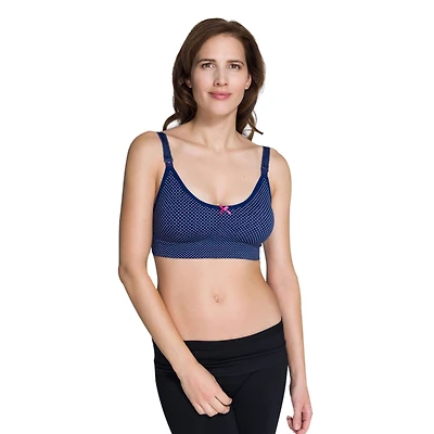 Navy Dot Seamless Nursing Bra