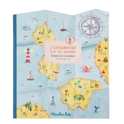 Cahier de Coloriage et D'Autocollants L'Explorateur