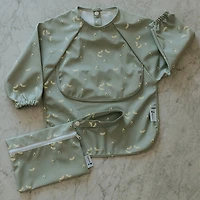 Long-sleeved Bib with integrated pocket 6-24m - Avocat toast