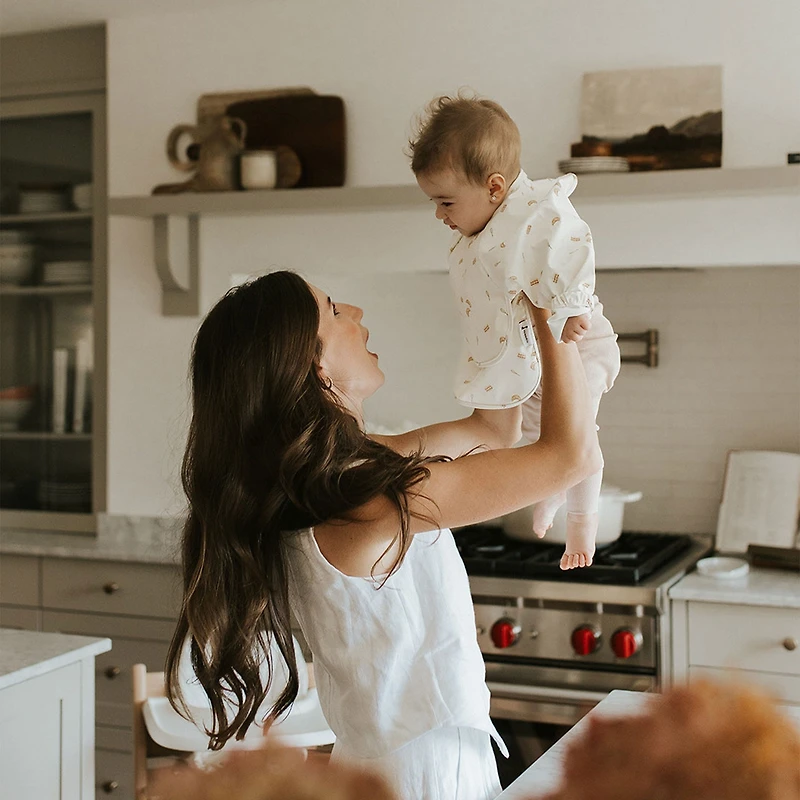 Long-sleeved Bib with integrated pocket 6-24m - Breakfast 