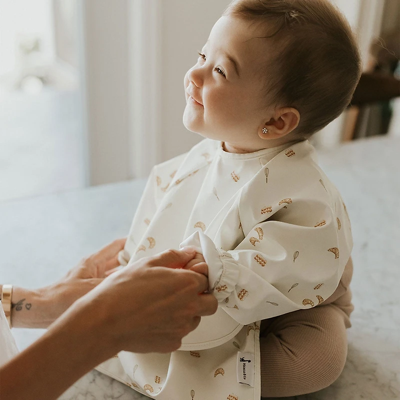 Long-sleeved Bib with integrated pocket 6-24m - Breakfast 