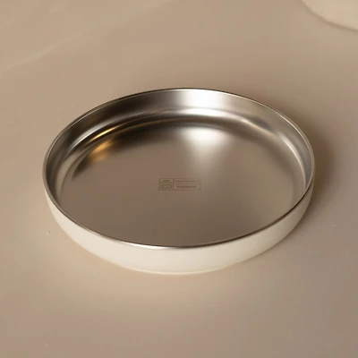 Assiette Stainless/silicone - Blanc Crème