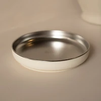 Assiette Stainless/silicone - Blanc Crème