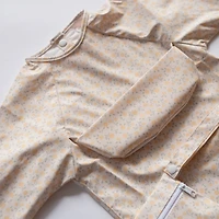 Bavoir Manche Longue Poche Intégrée  6-24m - Fleurs Jaune