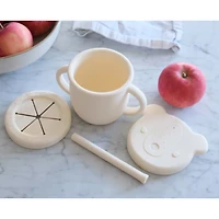 Tasse d'apprentissage 2-en-1 pour collation et liquide - Crème