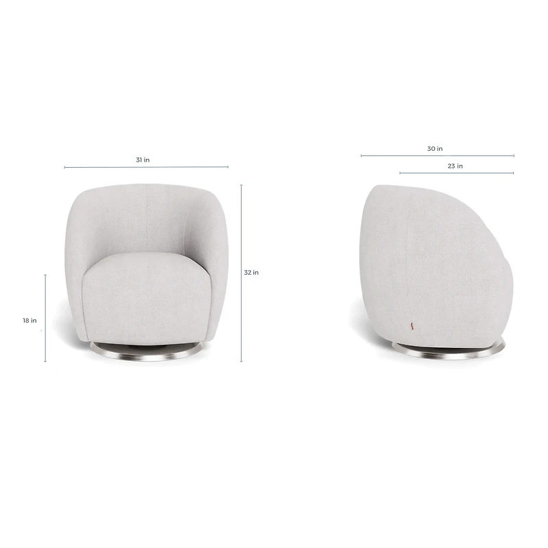 Gem Rocking and Swivel Glider - Fog Grey / Steel