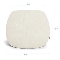 Gem Pouf Ottoman - Fog Grey