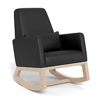 Joya Rocking Chair - Black Leather / Natural Wood