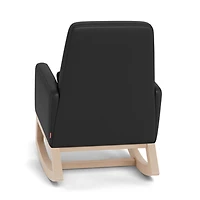 Joya Rocking Chair - Black Leather / Natural Wood