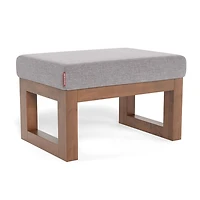 Joya Ottoman - Pebble Grey / Walnut