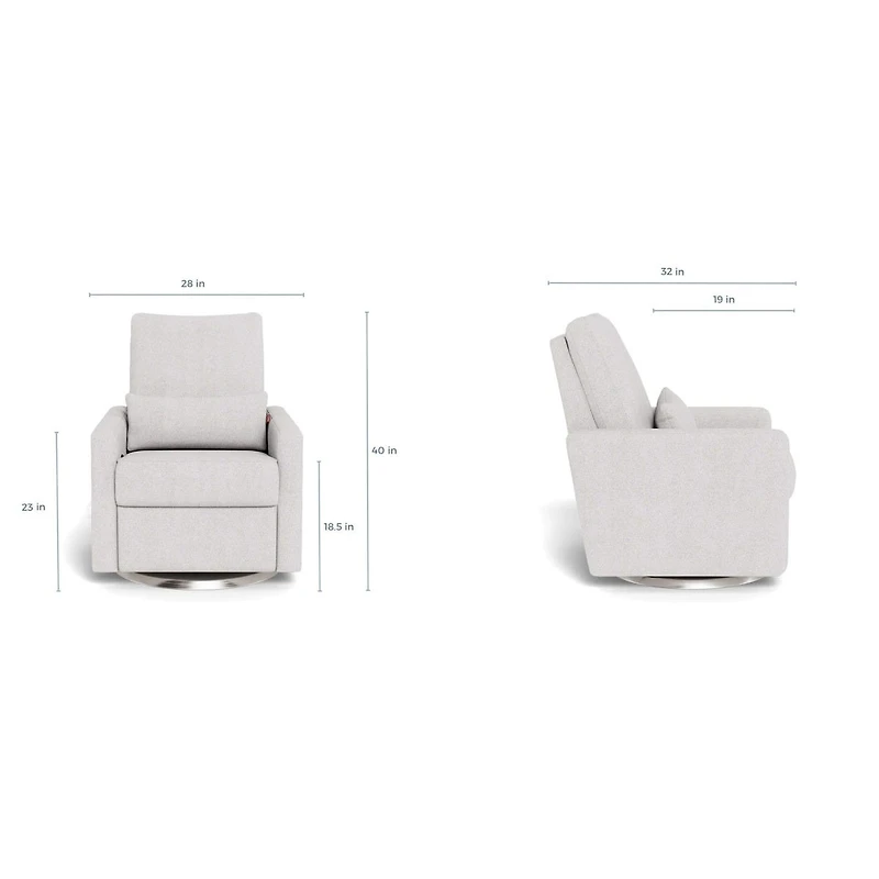 Matera Rocking, Swivel and Reclining Armchair - Dune / Steel