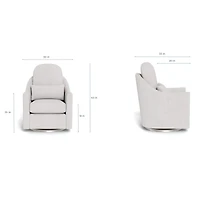 Nessa Rocking and Swivel Glider - Pebble / Steel