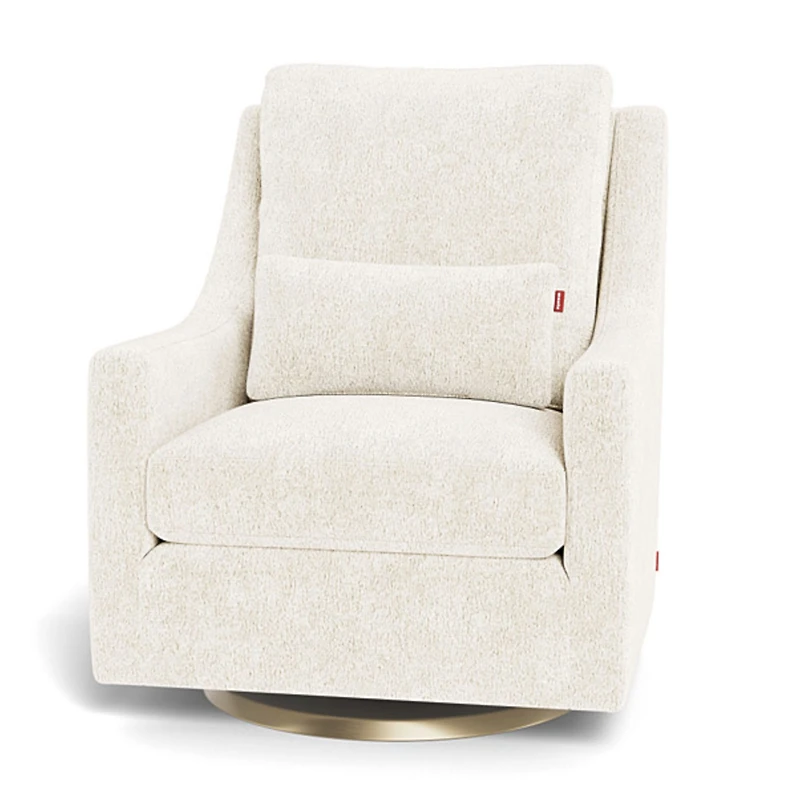 Vera Rocking and Swivel Chair - White Faux Sheepskin / Gold