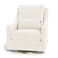 Vera Rocking and Swivel Chair - White Faux Sheepskin / Gold