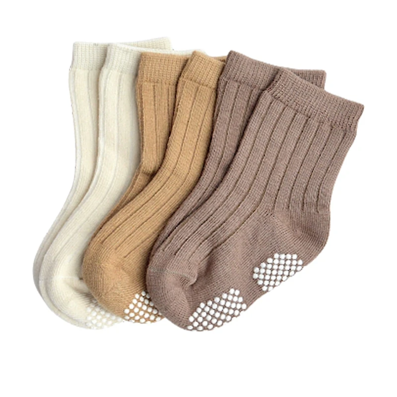 Beige 3pk Socks 0-3m