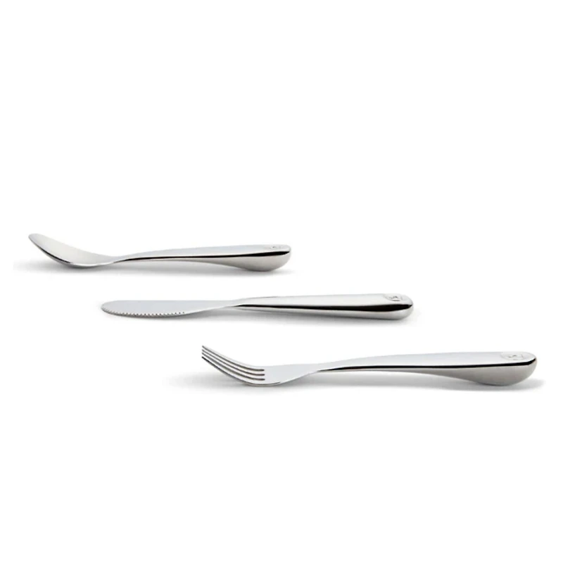 Polish™ Stainless Steel Toddler Fork, Knife & Spoon Set