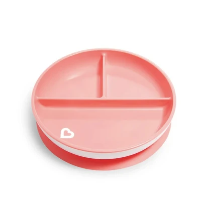 Assiette à Compartiment Ventouse - Rose