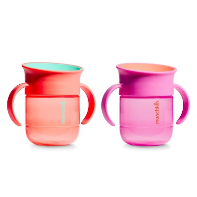Miracle 360° Trainer Cups 7 oz (2-Pack) - Coral/Purple
