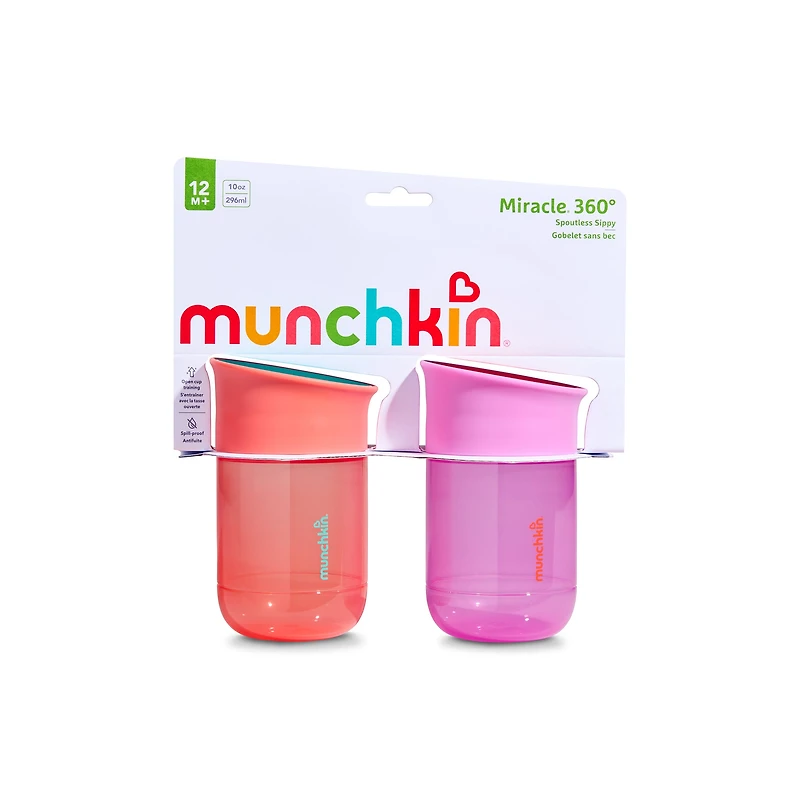 Miracle 360° Cups 10 oz (2-Pack) - Coral/Purple