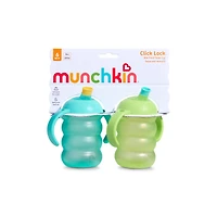 Click Lock Bite-Proof Trainer Cups 8 oz (2-Pack) - Blue/Green