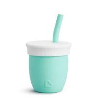 Verre en Silicone avec Paille 4oz - Menthe