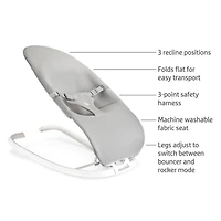 Spring 2-in-1 Bouncer & Rocker - Grey