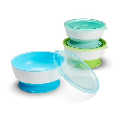 Stay Put Suction Bowls & Lids (3)