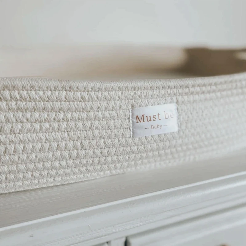Panier à Langer en coton et Matelas - Meringue
