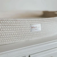 Panier à Langer en coton et Matelas - Meringue