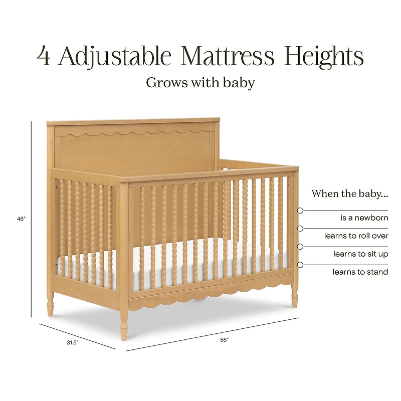 Ambrosia 4-in-1 Convertible Crib - Honey