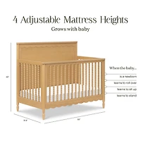 Ambrosia 4-in-1 Convertible Crib - Honey