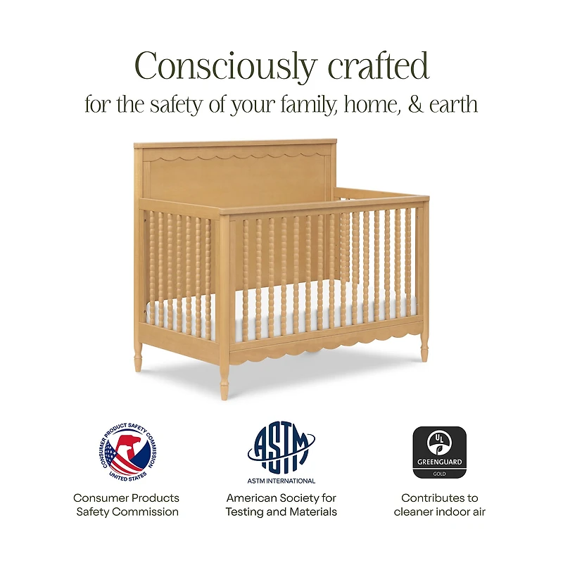 Ambrosia 4-in-1 Convertible Crib - Honey