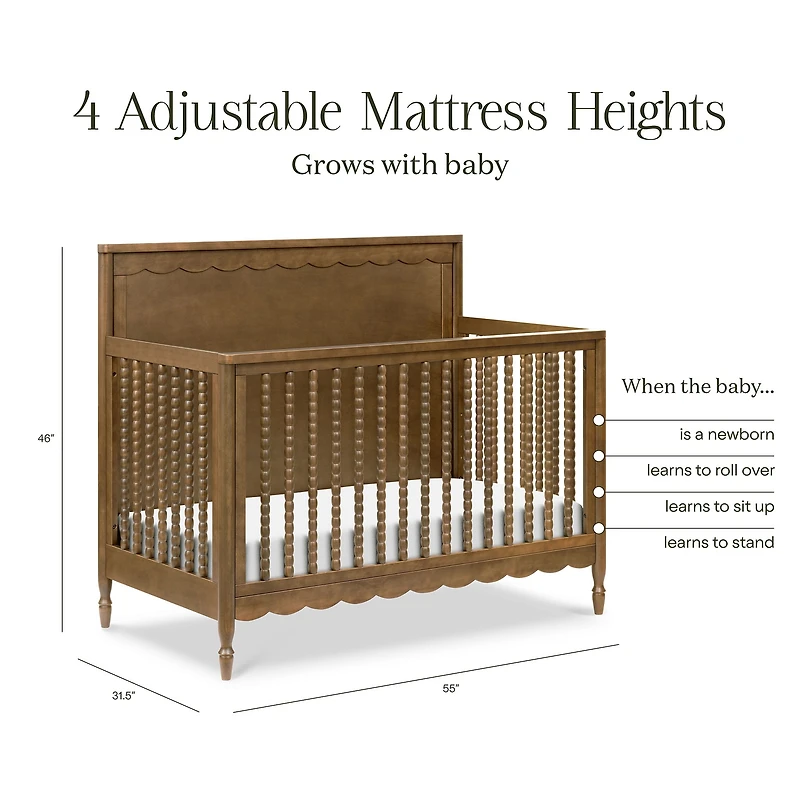 Ambrosia 4-in-1 Convertible Crib - Natural Walnut