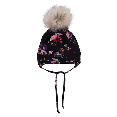 Tuque Doublée Imprimée Noire 12-24mois