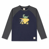 Truck Dino Raglan T-shirt 2-8