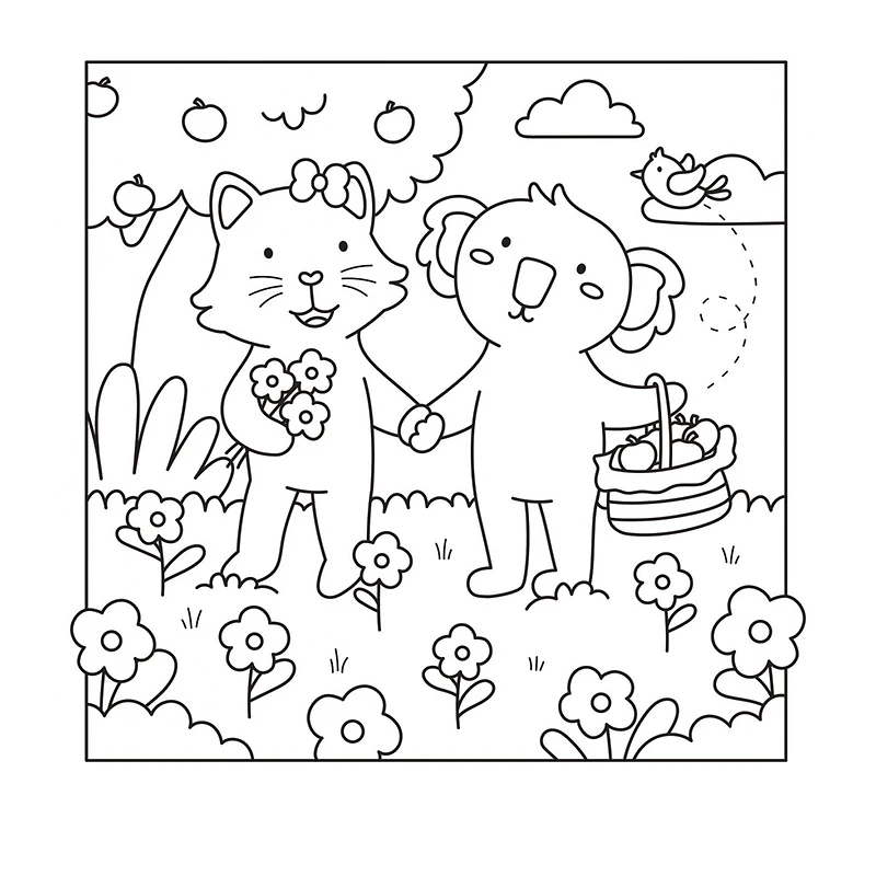 Coloriage I love you : mon petit monde cosy
