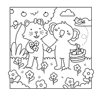 Coloriage I love you : mon petit monde cosy