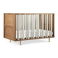 Novella Crib with Toddler Bed Conversion Kit - Stained Ash / Ivory