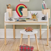 Bureau De Travail Brooklyn - Blanc/ Naturel