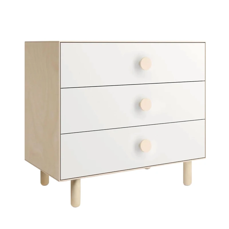 Commode 3 Tiroirs Dot - Blanc/ Naturel