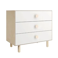 Commode 3 Tiroirs Dot - Blanc/ Naturel
