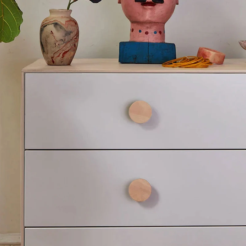 Dot 6 Drawer Dresser - Whte/ Natural