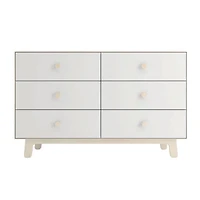 Commode 6 Tiroirs Blanc/ Naturel
