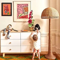 Commode 6 Tiroirs Blanc/ Naturel