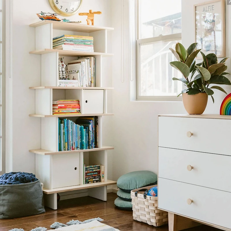 Bibliothèque Vertical - Naturel/ Blanc