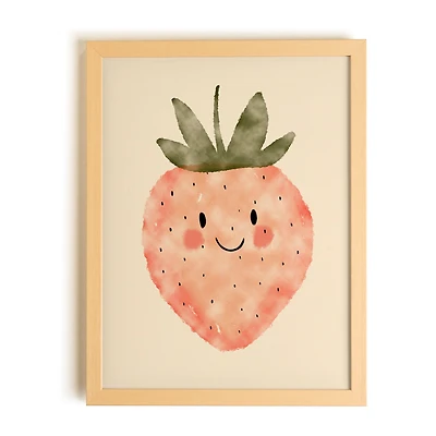 Canva with Natural Frame - Strawberry