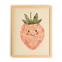Canva with Natural Frame - Strawberry