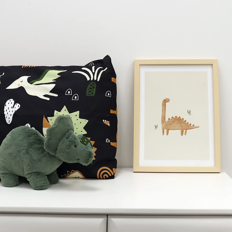Canva with Natural Frame - Dinosaur